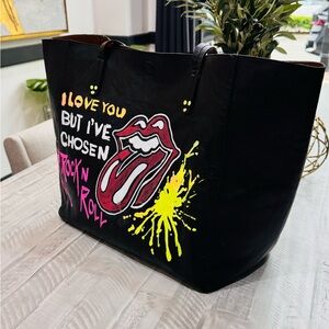 Rock 'n Roll Black Tote Bag